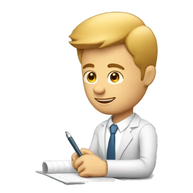 white Sales man writing an offer sticker