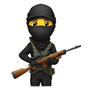 ninja holding a sniper sticker