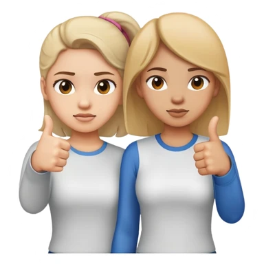 Girl with one hand giving thumbs up and the other hand giving thumbs down, showing mixed feelings sticker