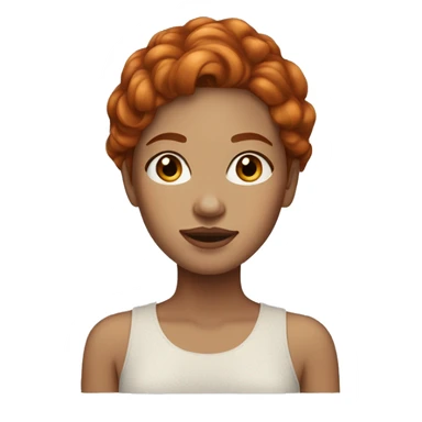 Beautiful woman with ginger hair and light skin, with freckles, dark brown eyes sticker