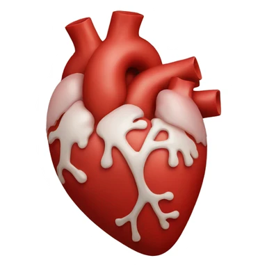 Clear red anatomy heart sticker