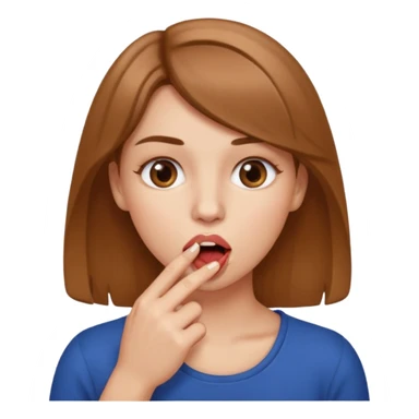 Una mujer mordiendose el dedo, sin la lengua para afuera y que el dedo este más omenos adentrod de la boca EL DEDO ADENTRO DE LA BOCA sticker