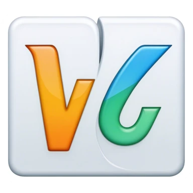 Letter V and P merged into a sleek icon sticker