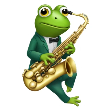 une grenouille qui joue du saxophone sticker