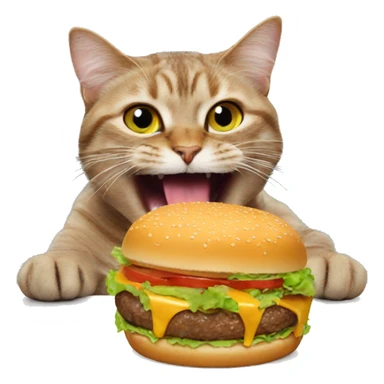 Cat eating burger  sticker
