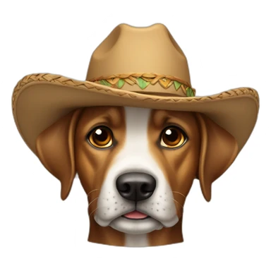 Perro con un sombrero de vaquero sticker