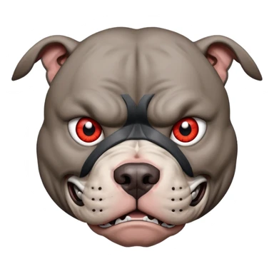 grey angry pitbull with sharingan eye sticker