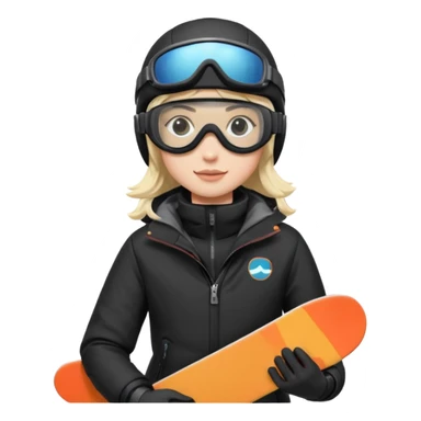 snow board, negative character sticker