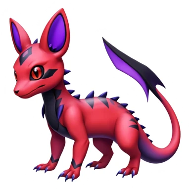 Cute Exotic Colorful Guilmon-Salandit-Umbreon-Fakémon-hybrid-creature (full body)  sticker