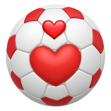 Soccer ball with a heart sticker