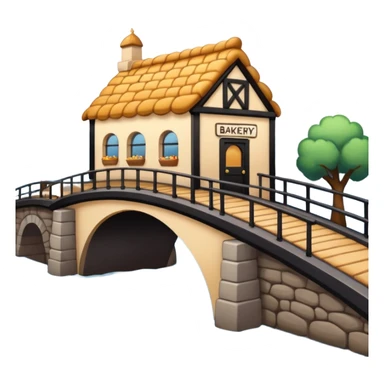 a bakery on a bridge sticker