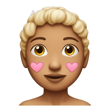 face surrounded by baby pink hearts sticker