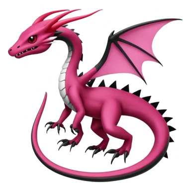 Magenta, black and white Flygon-Gorebyss-Salandit-Pokémon-Fakémon-creature-fusion-hybrid sticker