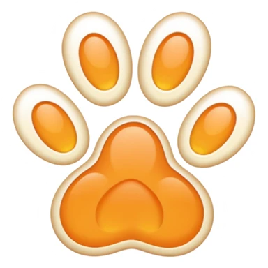 a very light pale pastel yellowy orange pawprint sticker