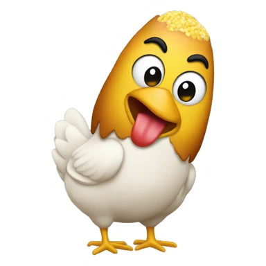 Chicken with a corn dog sticker