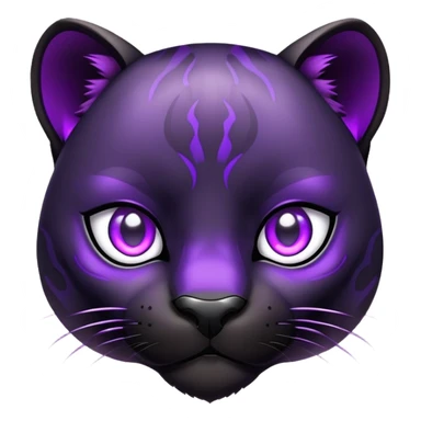 cute black panther with glowing purple eyes sticker