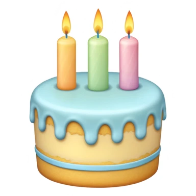 1 layer pastel birthday cake with one candle  sticker