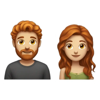 Bearded black-haired man and long haired ginger girlfriend  sticker