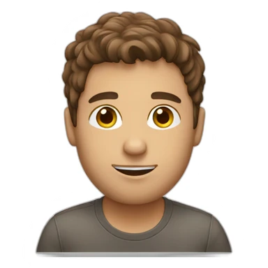 brown hair guy using laptop sticker