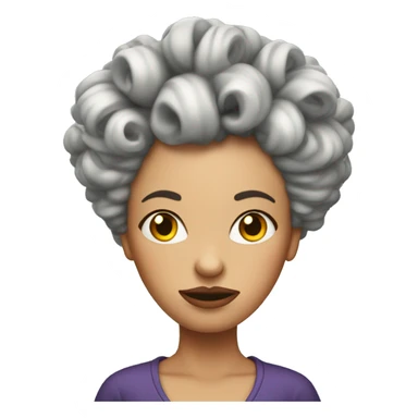 Cranky woman with curlers in her hair sticker