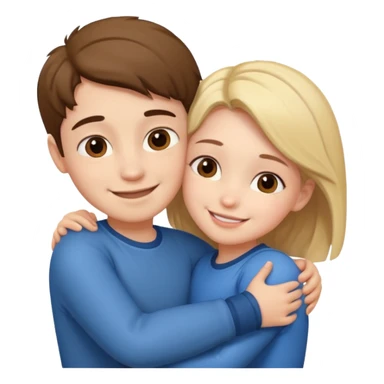 Boy and girl hugging each other in love sticker