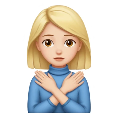 girl crossing hands over her neck sticker