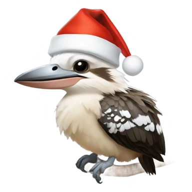 A cute kookaburra wearing a Christmas hat  sticker