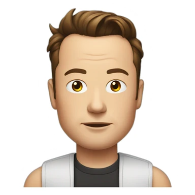 elon musk with an x tattoo on his forehead sticker