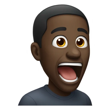 Dark skin man yelling sticker