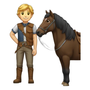 Garçon avec une queue de cheval sticker