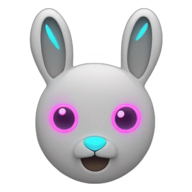 neon rabbit clock sticker