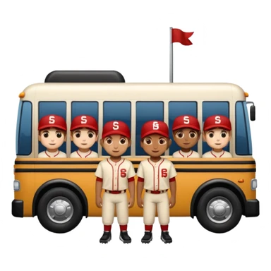 autobus de equipo llevando a egnte de basebal  y un chofer sticker