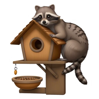 Raccoon on birdfeeder sticker