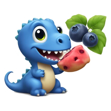 Cute Dinosaur eating a blueberry  sticker