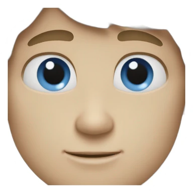 Blind hair eyes boy blue eyes sticker