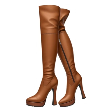brown y2k heeled knee high boots sticker
