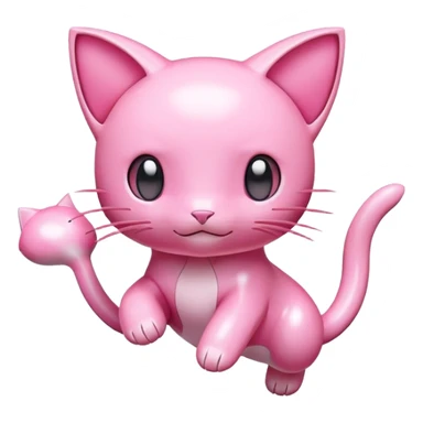 pink Mew Pokemon floating sticker