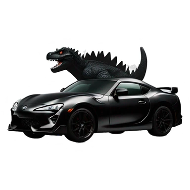 godzilla riding black toyota supra sticker