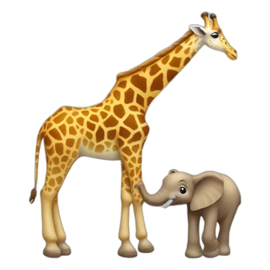 Une girafe sur un éléphant  sticker