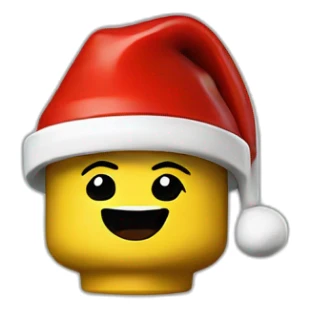 Lego with a christmas hat sticker
