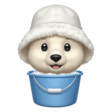 polar bar with bucket hat sticker