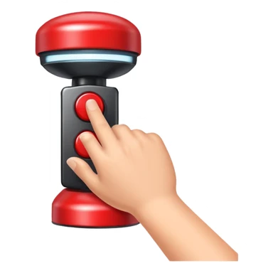 hand hitting a buzzer button sticker