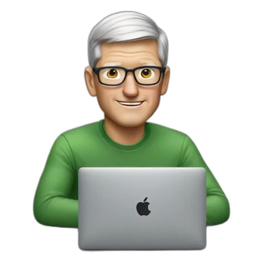 tim cook with a macbook pro sticker