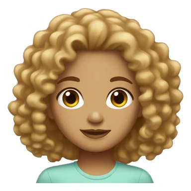 light skin girl with curly hair sticker