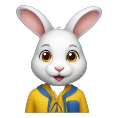 Ukrainian rabbit student sticker