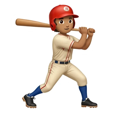 Baseball player swinging a bat at a baseball  sticker