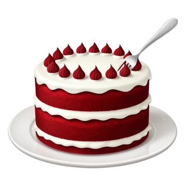 red velvet cake with fork and plate sticker