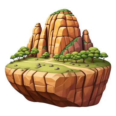 Cinematic Realistic Guatap√© Rock Landmark Emoji, showcasing a vividly colored rock formation with intricate patterns rendered with detailed textures and vibrant, scenic lighting. sticker