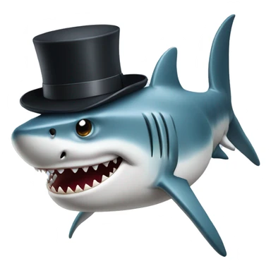 shark with a tophat sticker