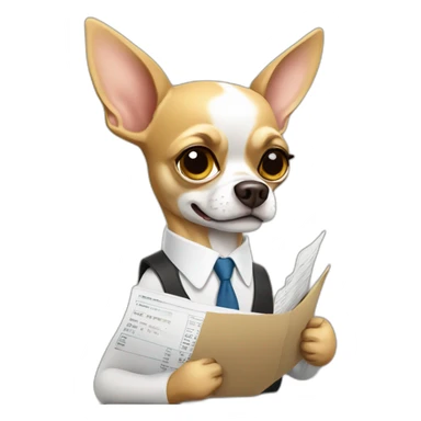 chihuahua paying taxes sticker